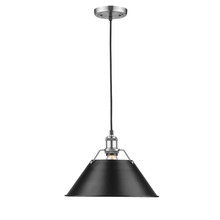  3306-L PW-BLK - Orwell 14" Wide Large Pendant in Pewter with Matte Black